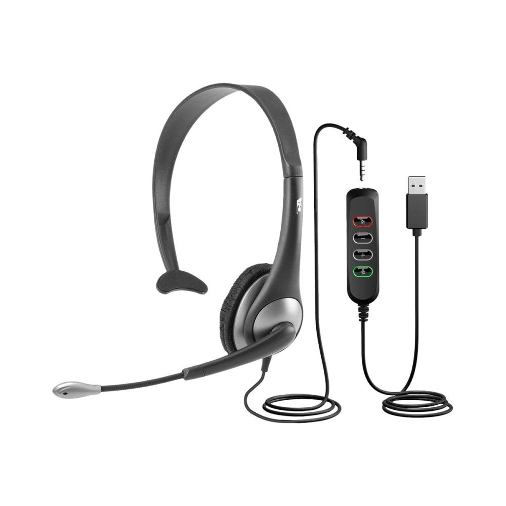 Cyber Acoustics AC-104USB - Headset - on-ear - wired - 3.5 mm jack