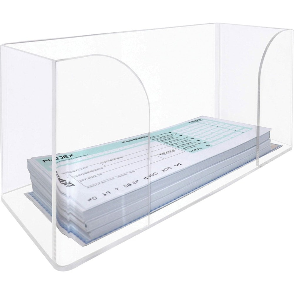 Nadex Coins Acrylic Clear Check Tray - 3.9in Height x 4.6in Width x 10in DepthDesktop - Durable, Stackable - Clear - Acrylic