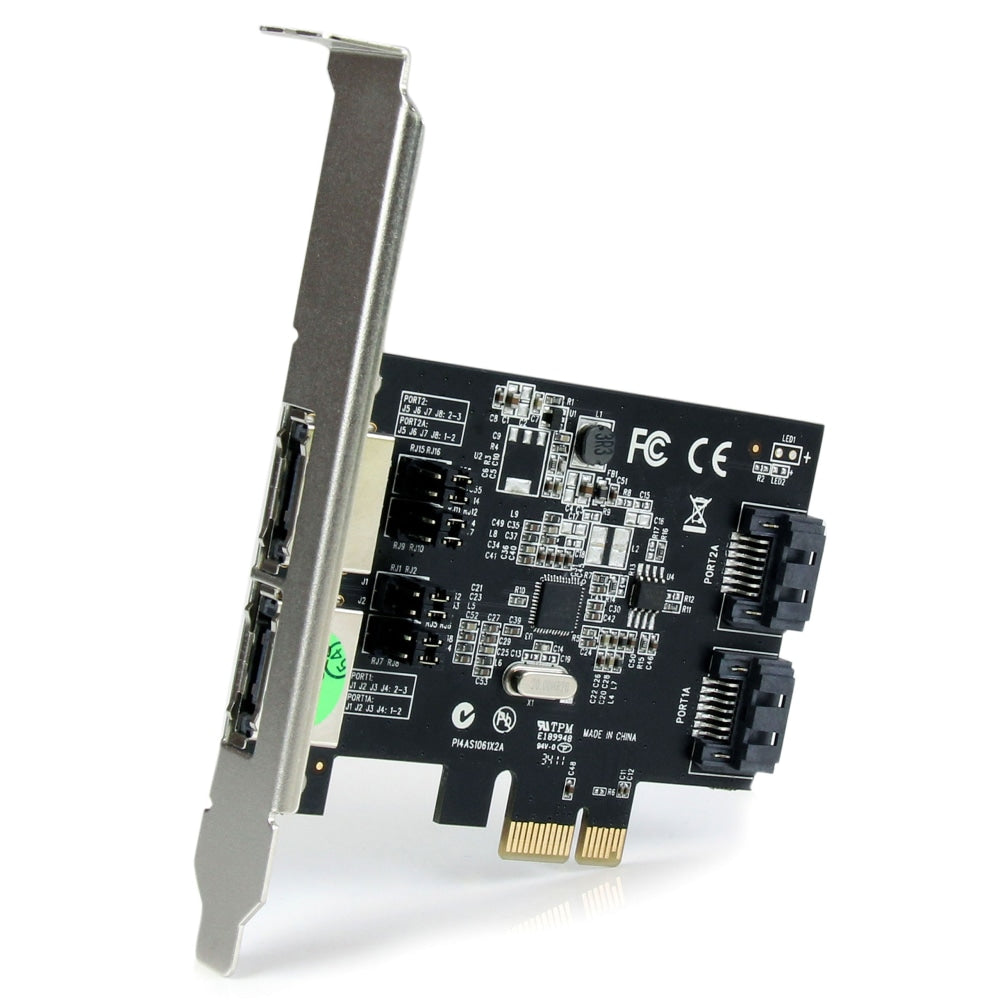 StarTech.com 2 Port PCI Express SATA 6 Gbps eSATA Controller Card - Dual Port PCIe SATA III Card - 2 Int/2 Ext