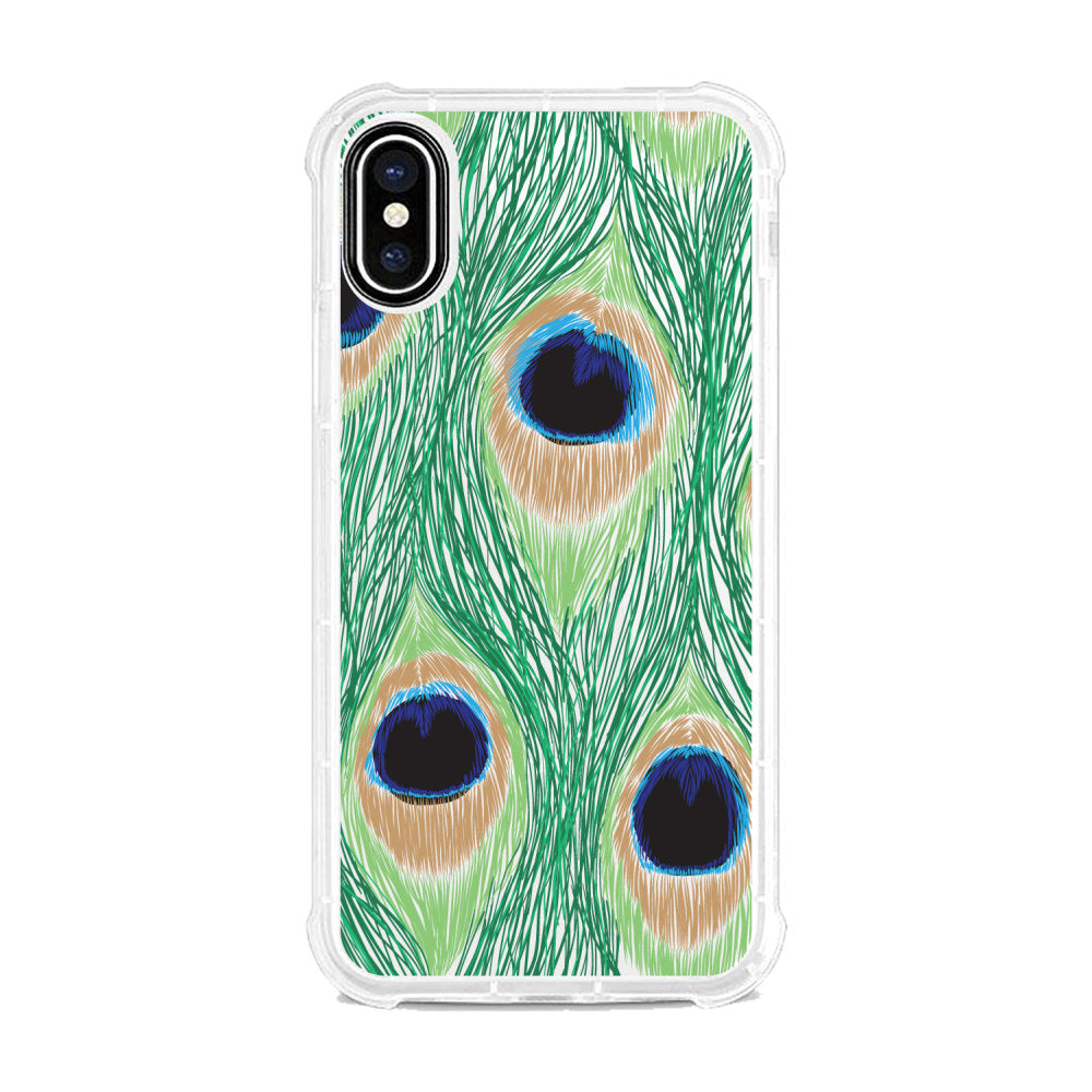 OTM Essentials Tough Edge Case For iPhone X/Xs, Peacock Feather, OP-SP-Z128A