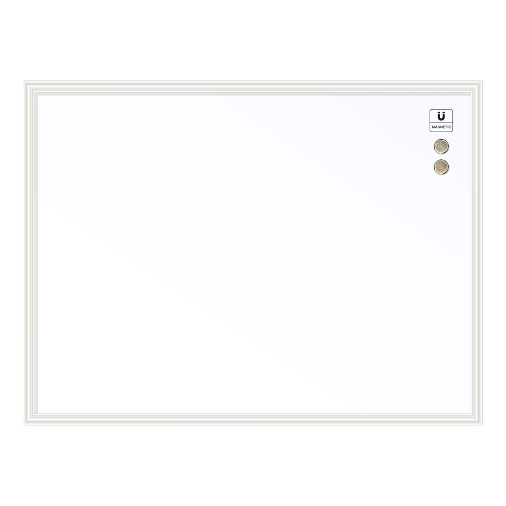 U Brands Magnetic Dry Erase Board, 40in X 30in, White Wood Frame