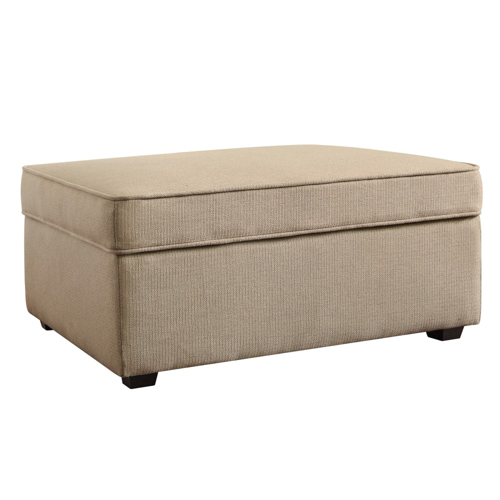 Serta Olin Storage Ottoman, Beige Linen/Black