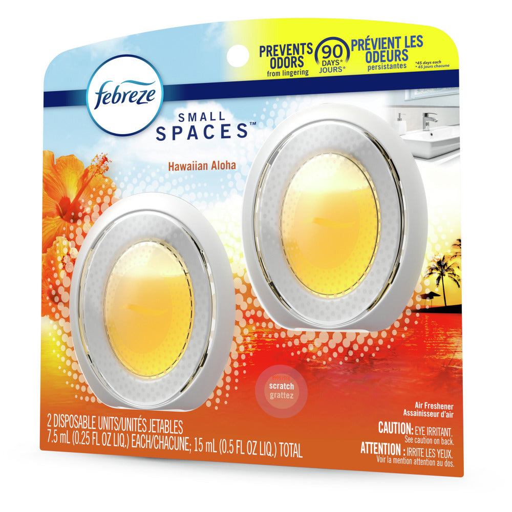 Febreze Small Spaces Air Fresheners, Hawaiian Aloha, 0.5 Oz, Pack Of 2 Air Fresheners