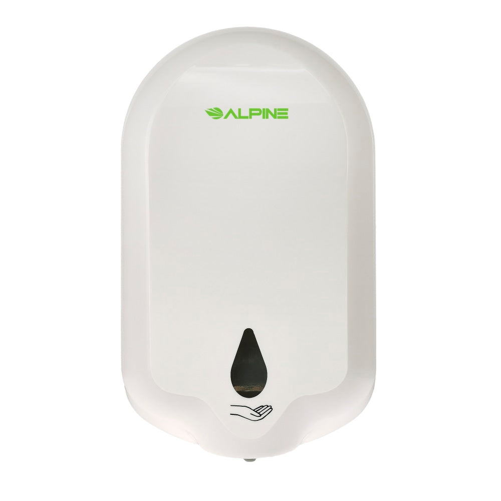 Alpine Wall-Mount Automatic Liquid Hand Sanitizer Dispenser, 1100 ml, 9-1/4inH x 5-1/2inW x 4-1/8inD, White