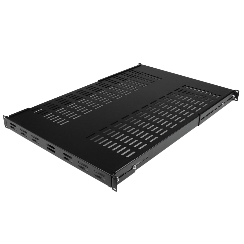 StarTech.com 1U Adjustable Mounting Depth Vented Rack Mount Shelf - Heavy Duty Fixed Rack Shelf - 250lbs / 113kg