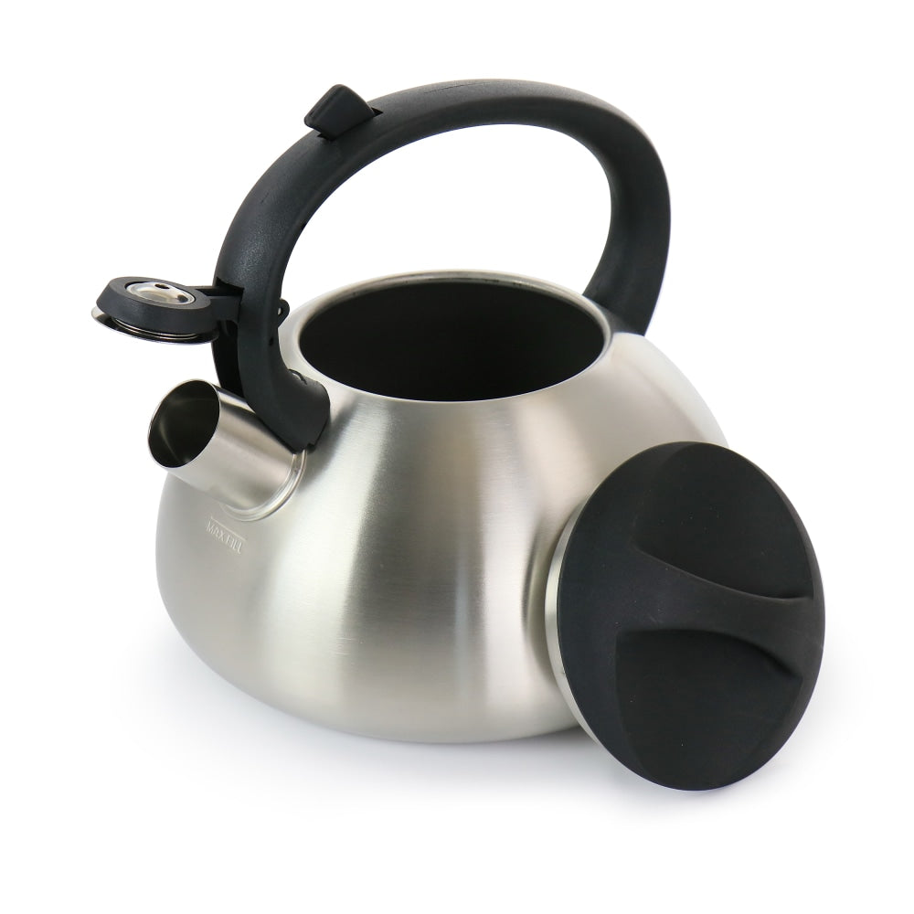 Mr. Coffee Harpwell Stainless Steel Whistling Tea Kettle, 1.8 Qt, Silver