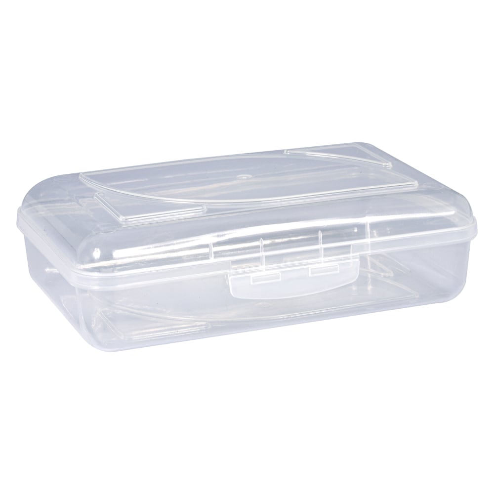 Cra-Z-Art Plastic School Box, 2-3/16inH x 5-3/16inW x 8inD, Clear