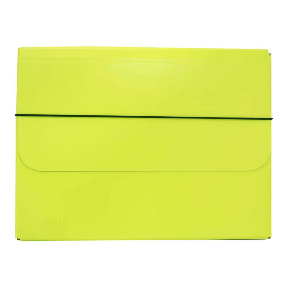 JAM Paper Portfolio Carrying Case With Elastic Band, Lime Green