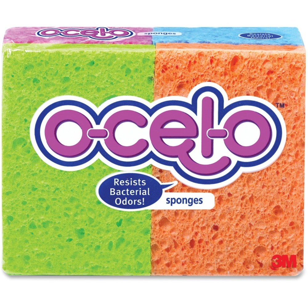 ocelo Cellulose Sponges, Assorted Colors, Pack Of 4