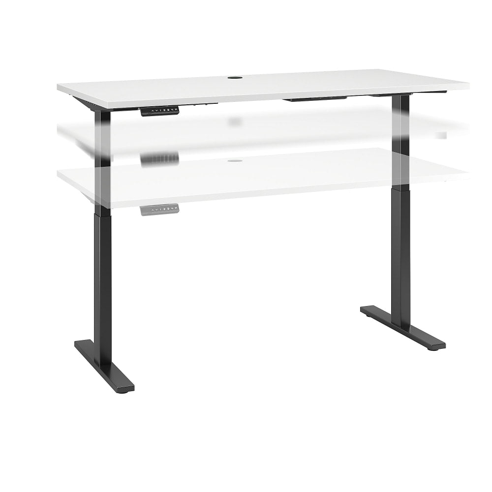 Bush Business Furniture Move 60 Series Electric 60inW x 30inD Height Adjustable Standing Desk, White/Black Base, Standard Delivery