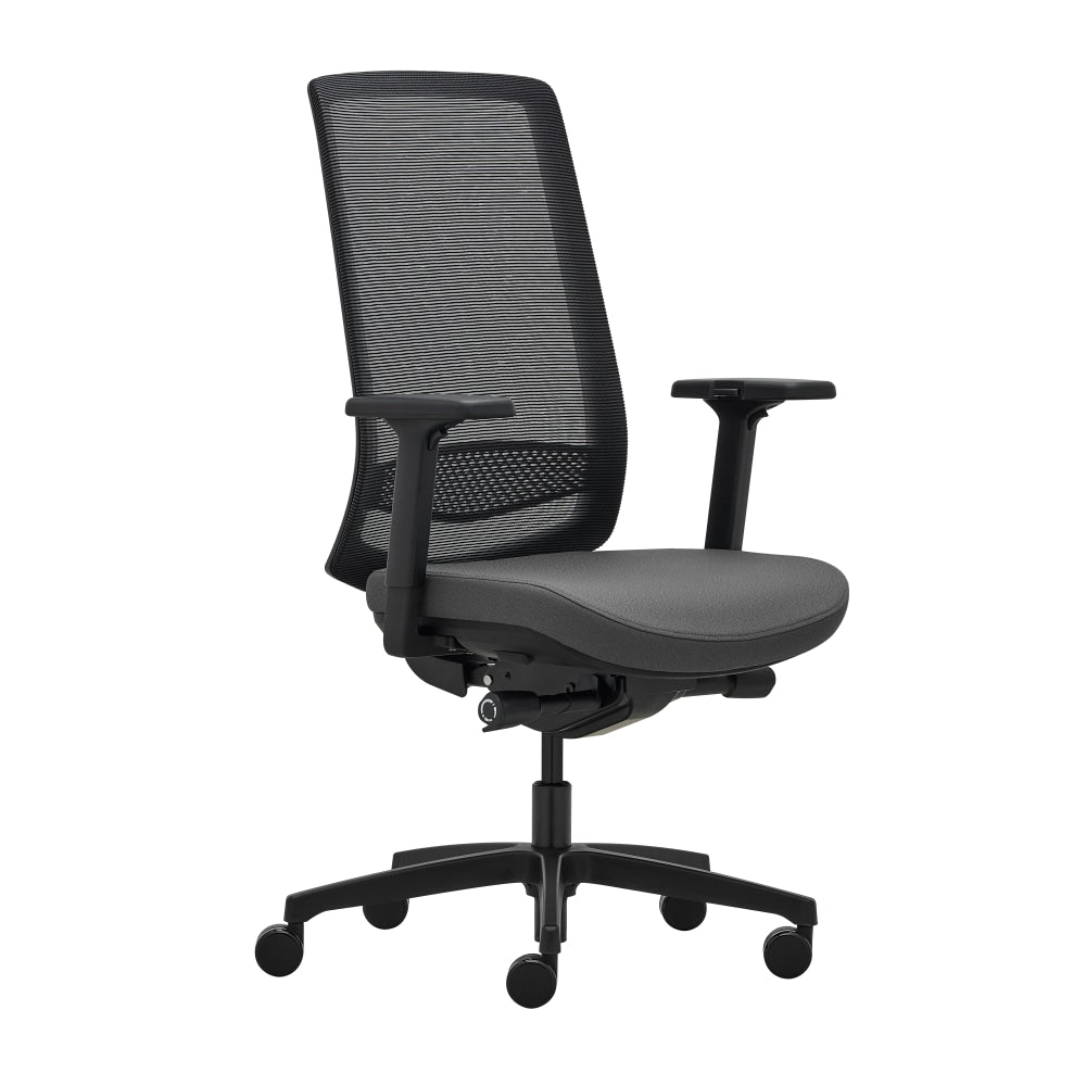 WorkPro Expanse Series Multifunction Ergonomic Mesh/Fabric High-Back Executive Chair, Black/Gray, BIFMA Compliant