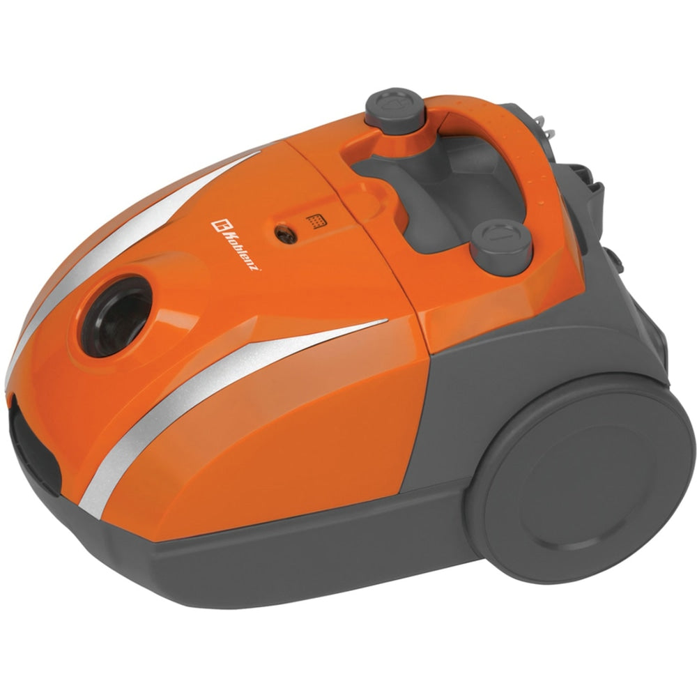 Koblenz KC-1100 Mystic Canister Vacuum Cleaner - 1200 W Motor - Bagged - Wand, Crevice Tool, Floor Brush, Pick-up Tool, Carpet Tool - Carpet - 3-stage - Orange, Gray