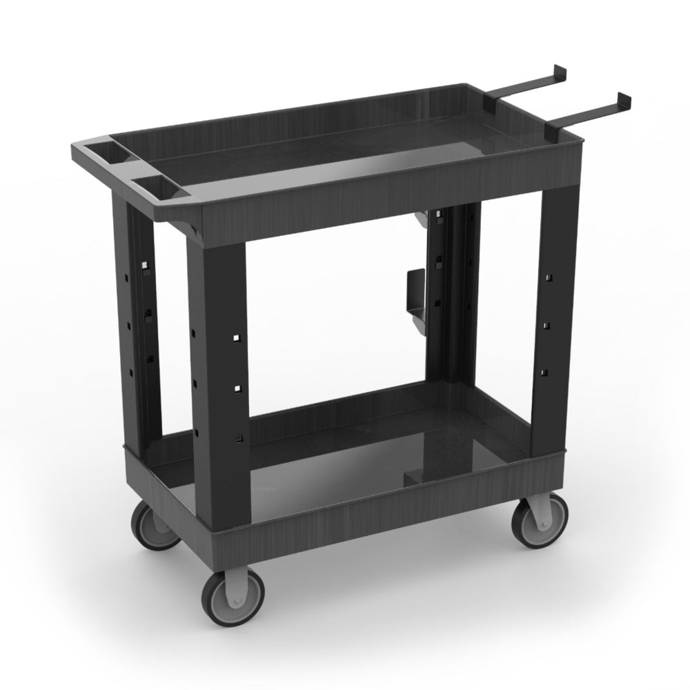 Luxor Heavy-Duty Industrial Utility Cart, 35-1/4inH x 32inW x 18inD, Black