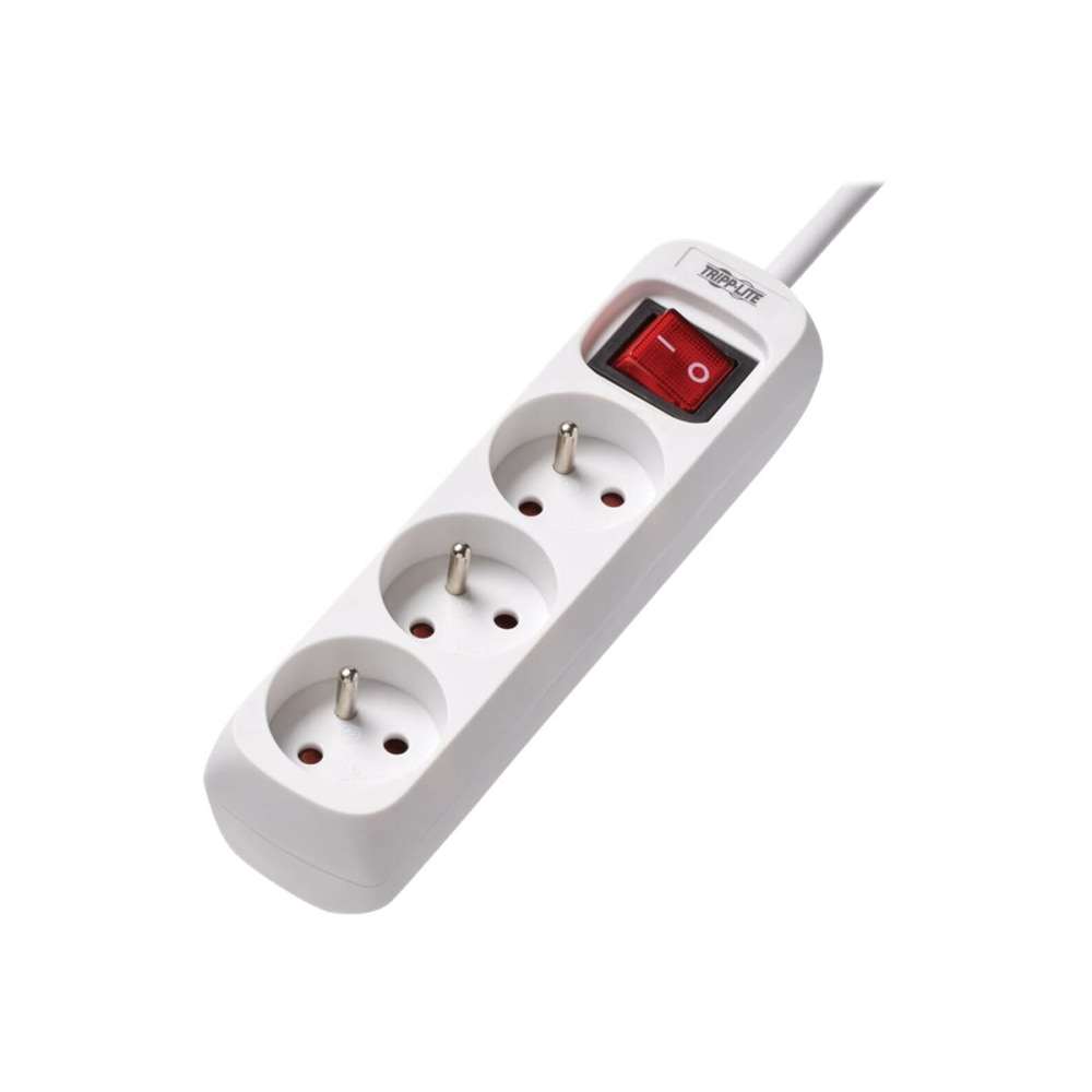 Tripp Lite 3-Outlet Power Strip - French Type E Outlets, 220-250V AC, 16A, 1.5 m Cord, Type E Plug, White - Power strip - 13 A - AC 230 V - input: Type E - output connectors: 3 (Type E) - 5 ft cord - France - white