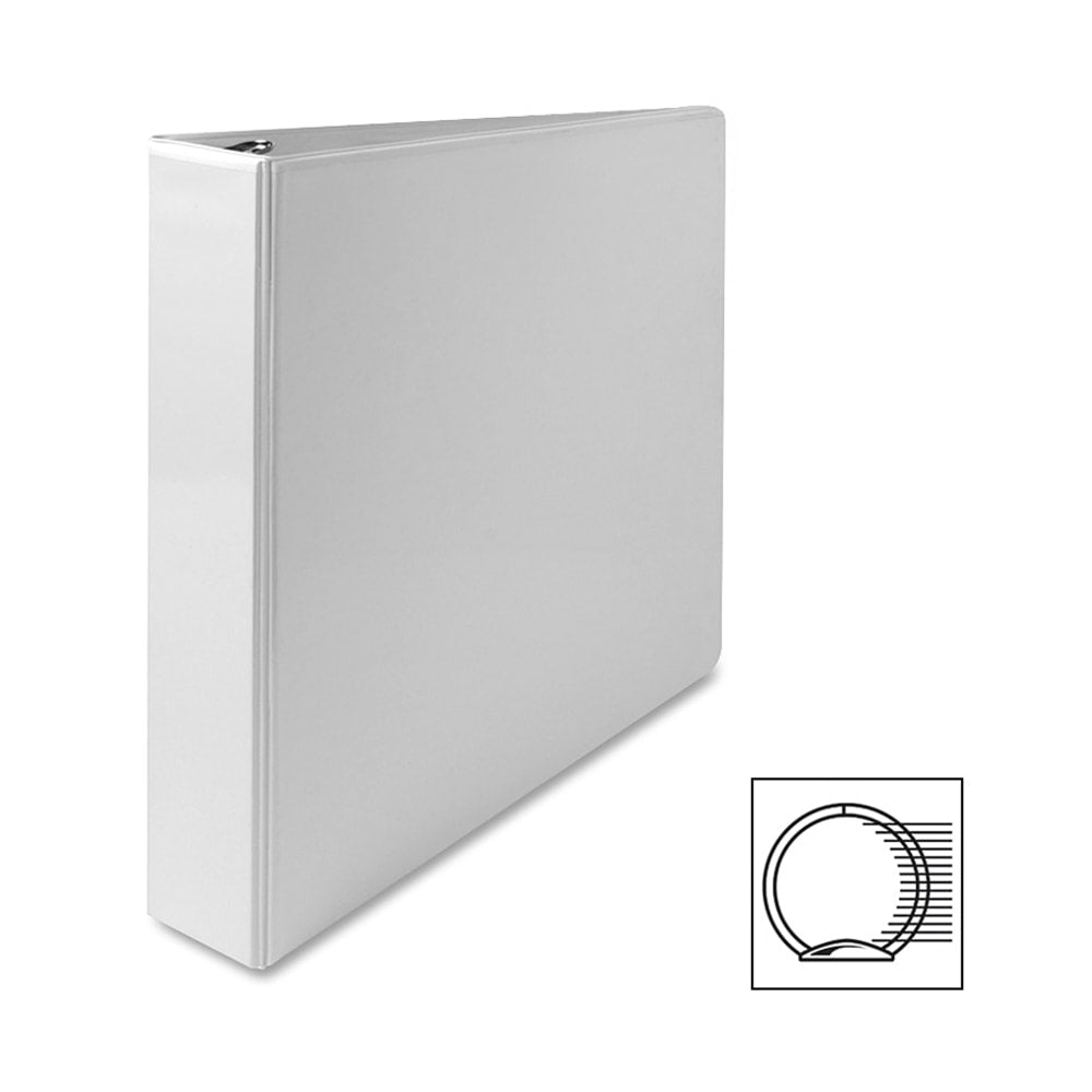 Sparco Premium View 3-Ring Binder, 1 1/2in Round Rings, 96% Recycled, White