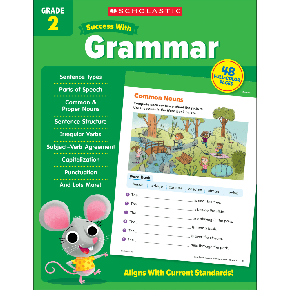 Scholastic Success With Grammar Workbook, Grade 2