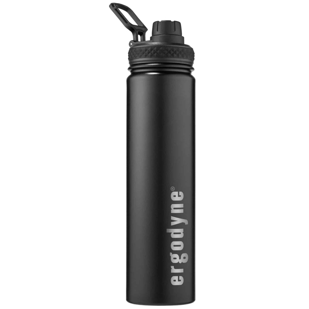 Ergodyne Chill-Its 5152 Insulated Stainless Steel Water Bottle, 25.36 Oz, Black