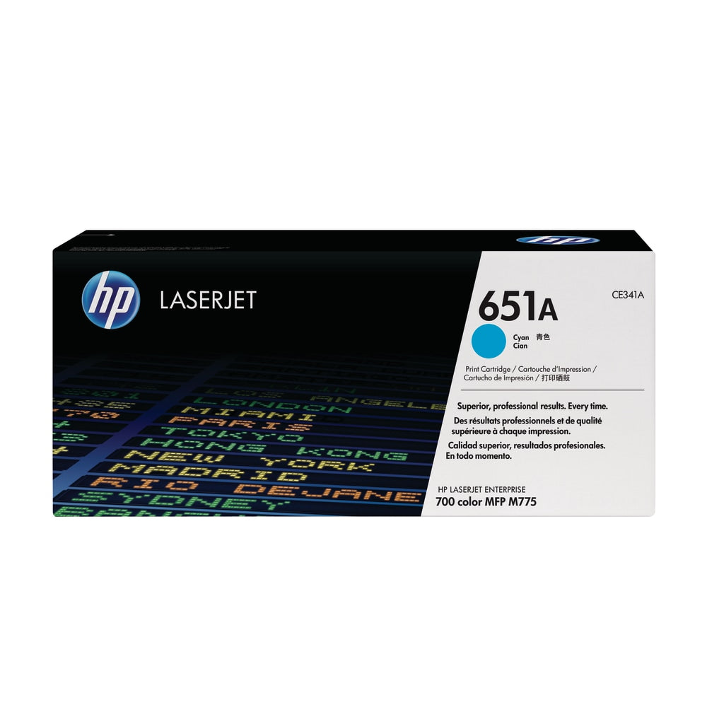 HP 651A Cyan Toner Cartridge, CE341AG