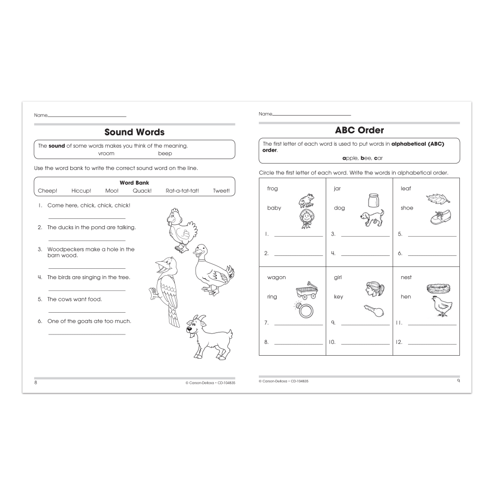 Carson-Dellosa 100+ Series Grammar Workbook, Grades 1-2