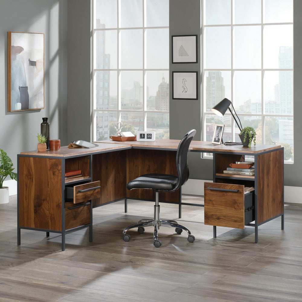 Sauder Nova Loft 66inW L-Shaped Corner Desk, Grand Walnut