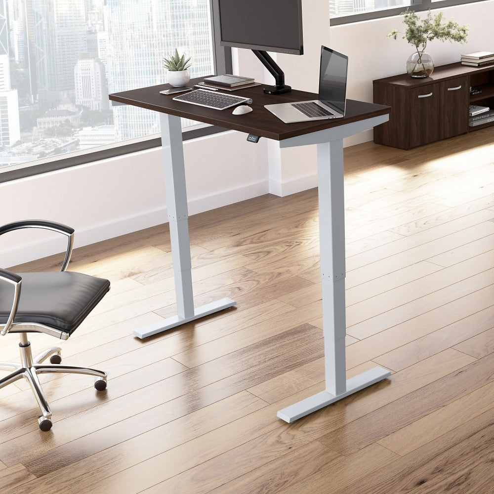 Bush Business Furniture Move 40 Series Electric 48inW Height-Adjustable Standing Desk, Black Walnut/Cool Gray Metallic, Standard Delivery