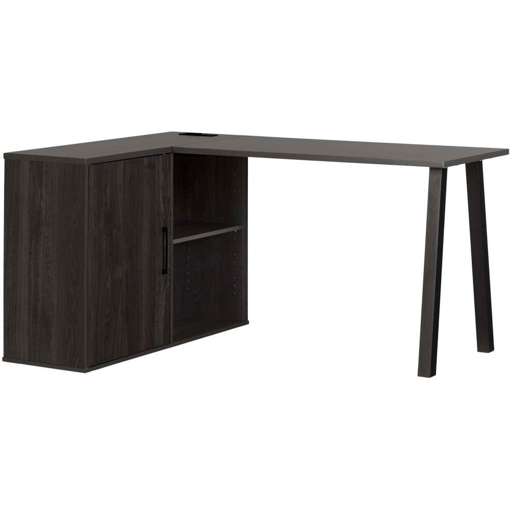 South Shore Zolten 60inW L-Shaped Corner Desk, Gray Oak