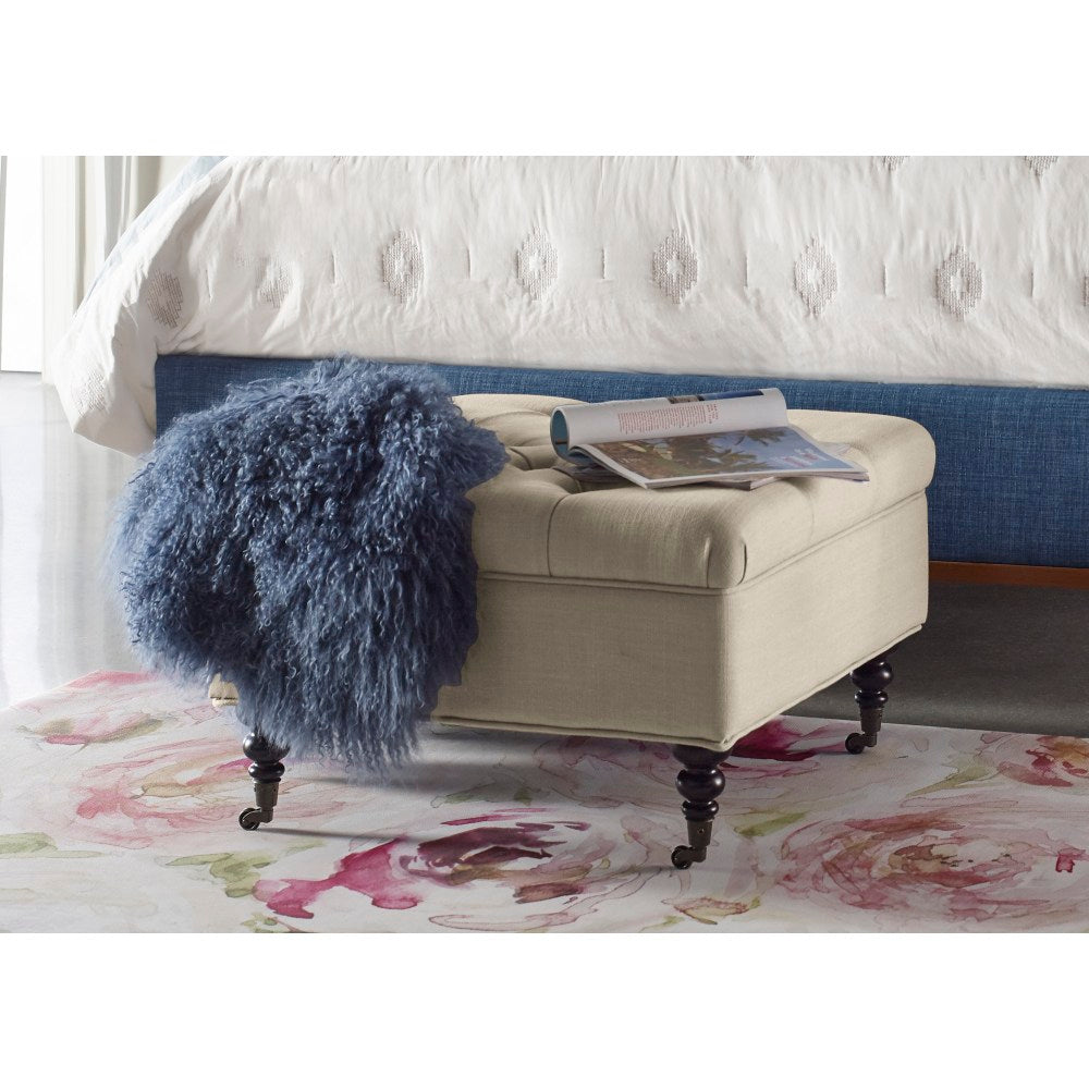 Serta Abbot Square Tufted Ottoman, Ivory Dream