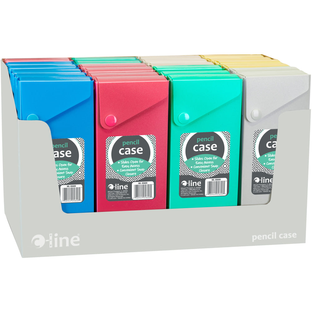 C-Line Plastic Storage Boxes, 7-1/2inH x 3inW x 1inD, Assorted Colors, Pack Of 24 Boxes