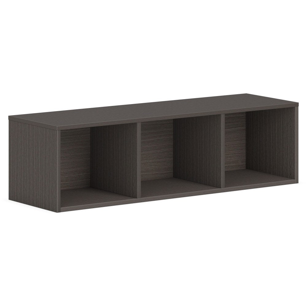 HON Mod Wall Mounted Storage | Open | 48inW | Slate Teak Finish - 48in x 14in39.8in - Finish: Slate Teak