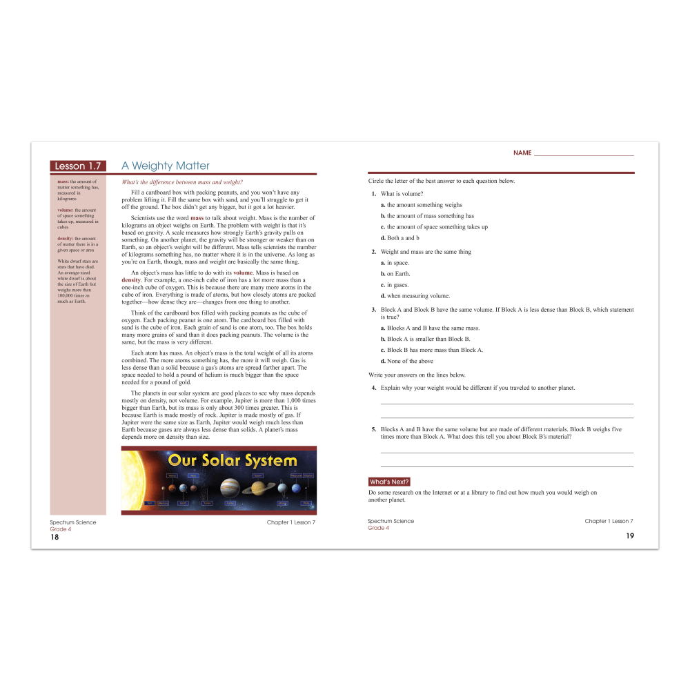 Carson-Dellosa Spectrum Science Workbook, Grade 4