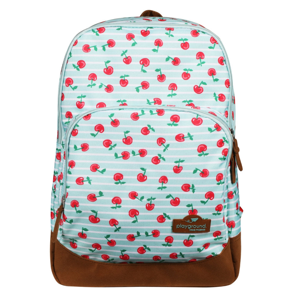 Playground Smooth Backpacks, Teal/Cherries, Pack Of 5 Backpacks