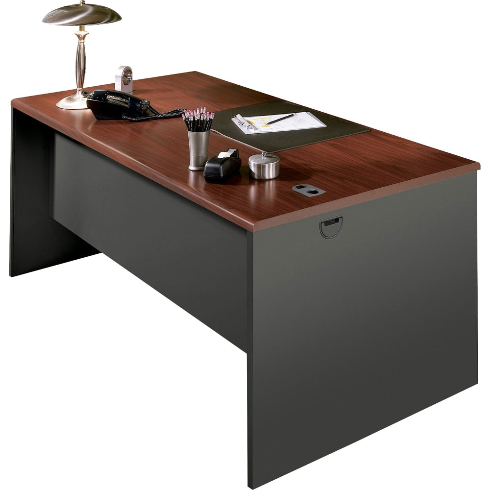 HON 38000 Modular 60inW Computer Desk Shell, Mahogany/Charcoal