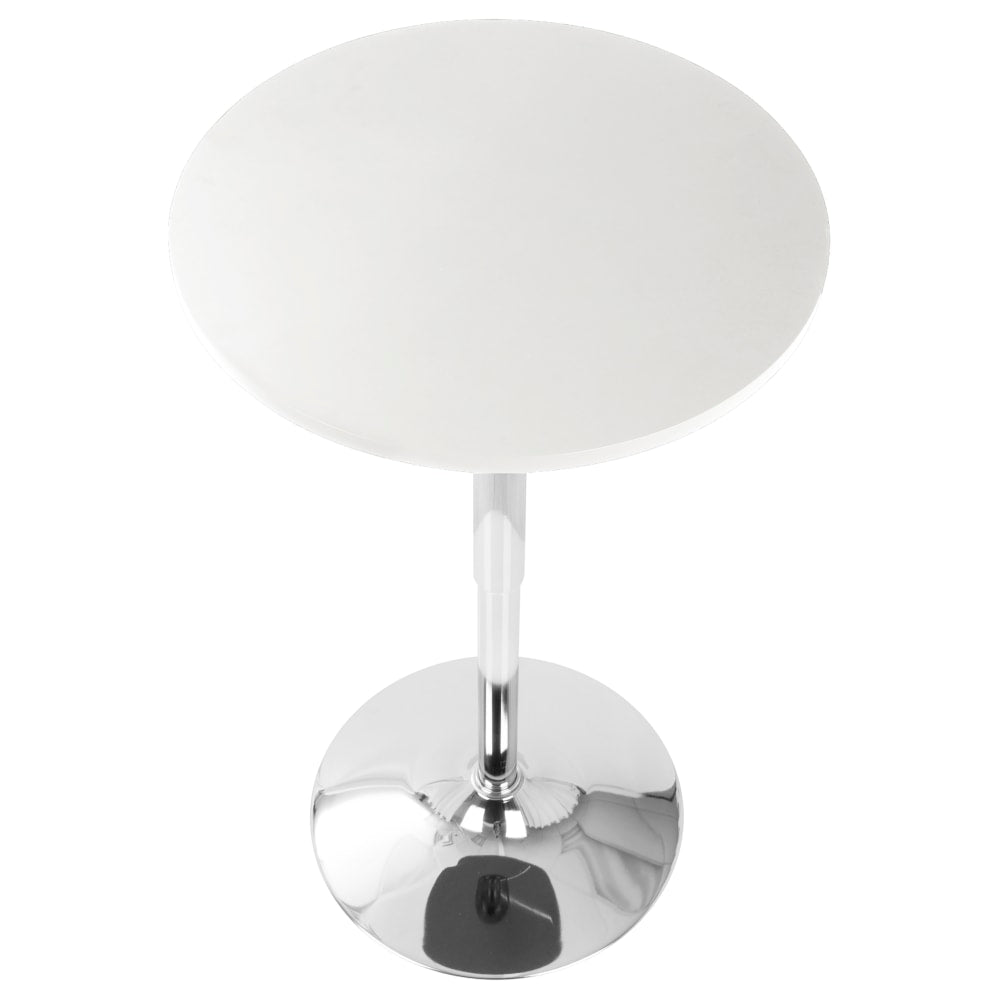 LumiSource Adjustable Bar Table, Silver/White