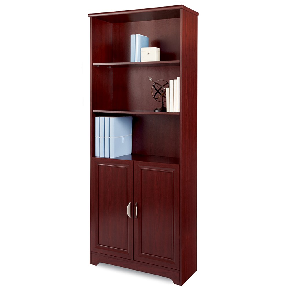 Realspace Magellan 72inH 5-Shelf Bookcase With Doors, Classic Cherry