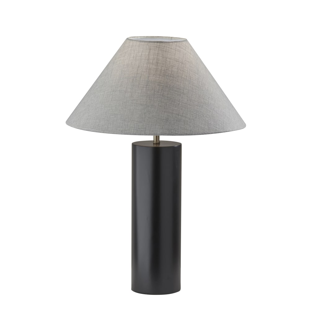 Adesso Martin Table Lamp, 25-1/2inH, Light Gray Shade/Black Base