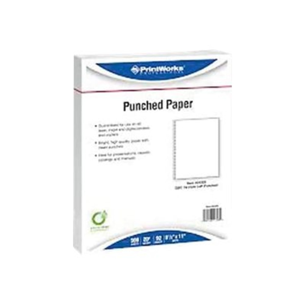 Paris Printworks Professional 2-Hole Top Punched Inkjet Or Laser Paper, White, Letter Size (8-1/2in x 11in), 500 Sheets Per Ream, Case Of 5 Reams, 20 Lb, 92 Brightness