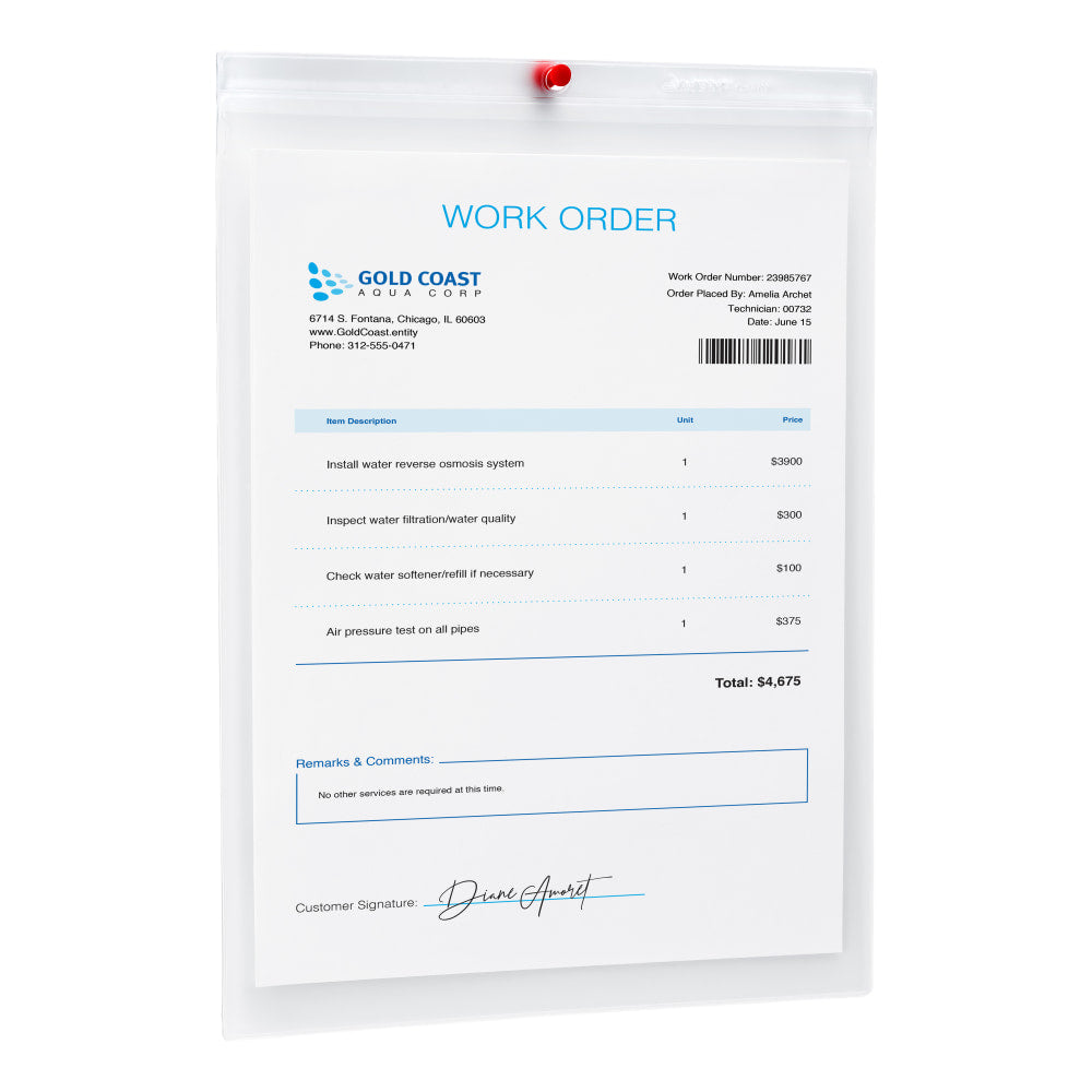 Avery Vinyl Job Ticket Holder, 9in x 12in, Pack Of 10