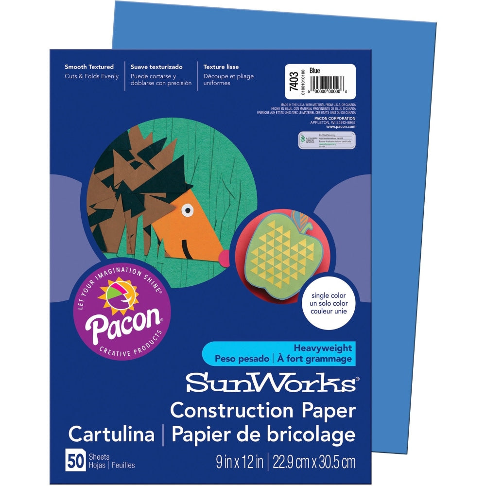 Prang Construction Paper, 9in x 12in, Blue, Pack Of 50