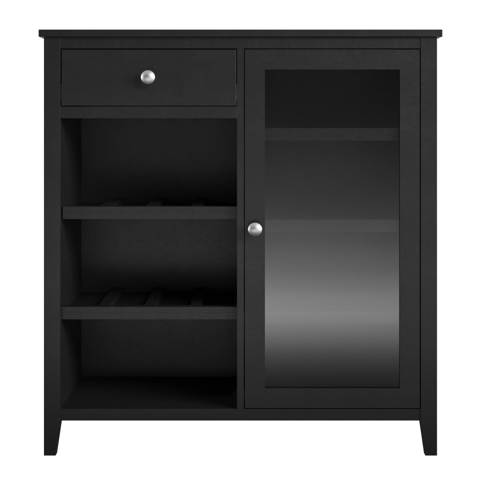 Ameriwood Home Tuxedo Bar Cabinet, 34-13/16inH x 30-3/4inW x 15-3/4inD, Black