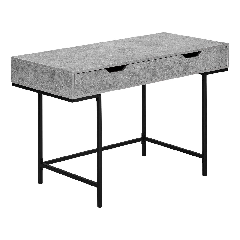 Monarch Specialties Pollard 48inW Computer Desk, Gray Stone/Black