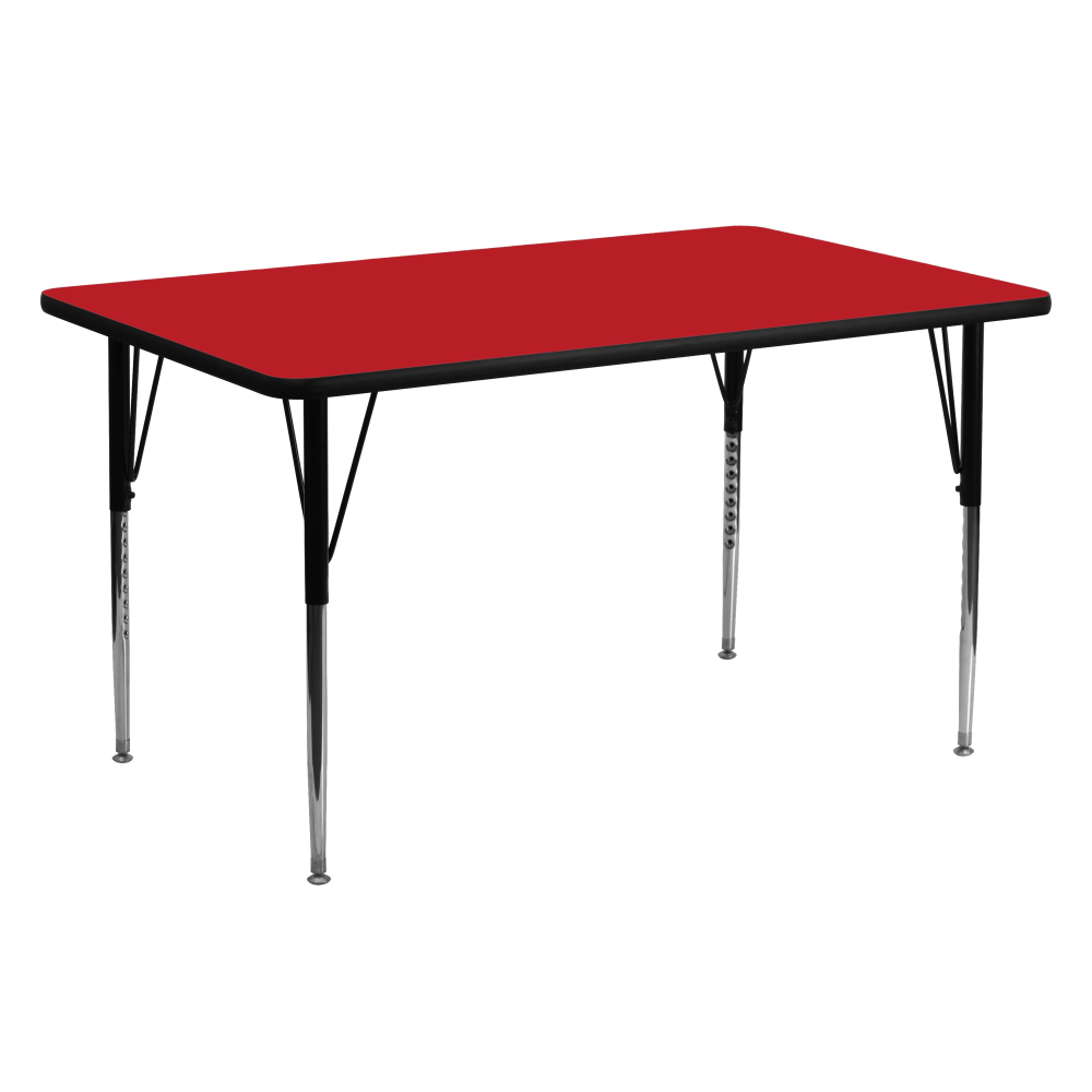 Flash Furniture Rectangular Activity Table, 30-1/4in x 24in, Red