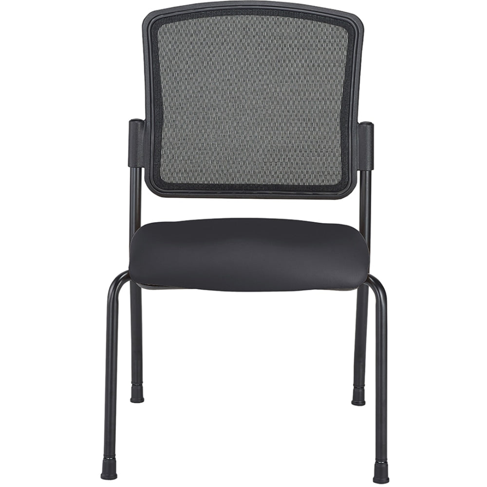 WorkPro Spectrum Series Mesh/Vinyl Stacking Guest Chair with Antimicrobial Protection, Armless, Black, Set Of 2 Chairs, BIFMA Compliant