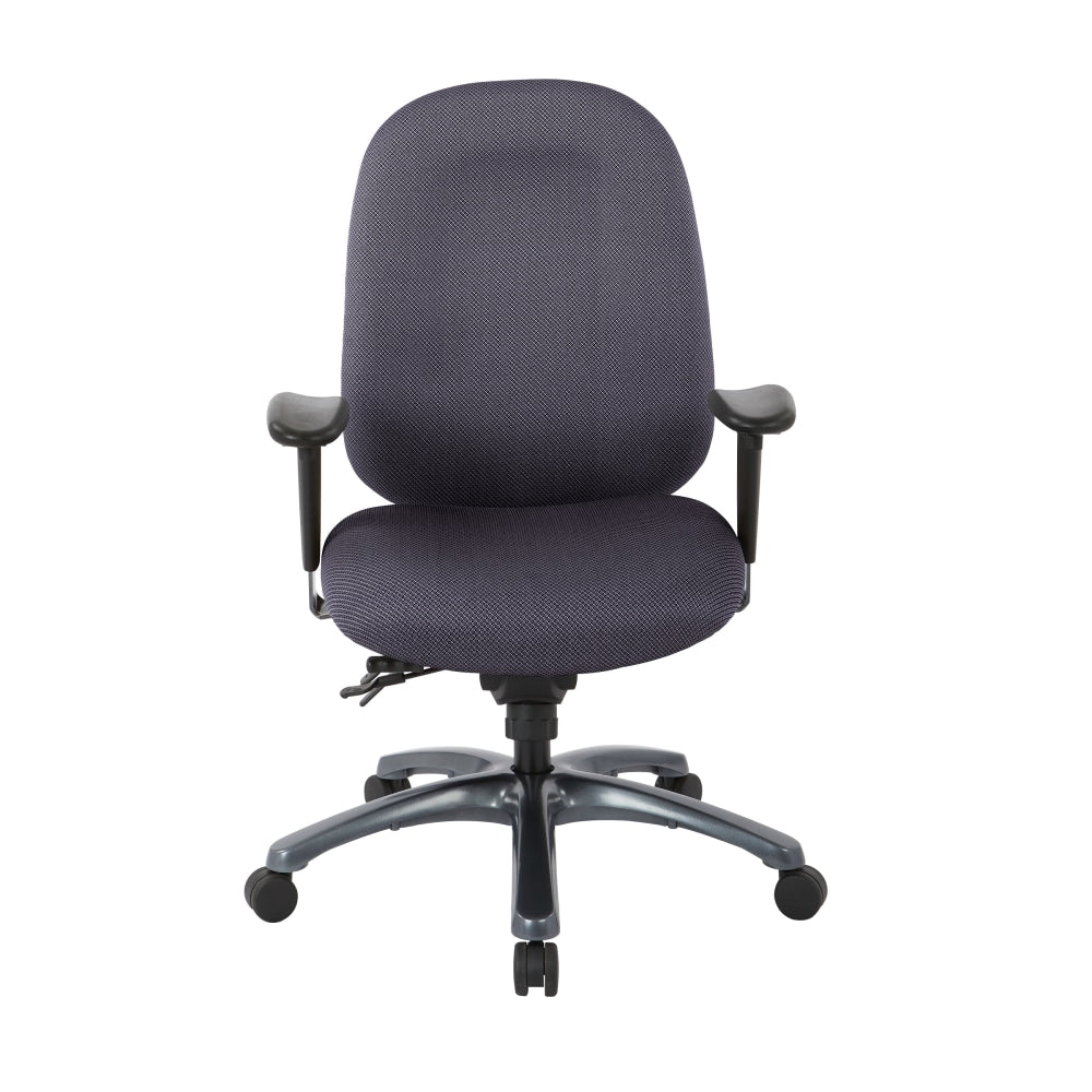 Office Star Multi-Function High-Back Fabric Task Chair, Jet