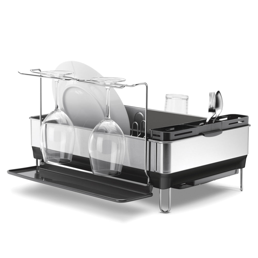 simplehuman Steel Frame Dish Rack, 11-1/2inH x 20-1/4inW x 22-5/16inD, Gray