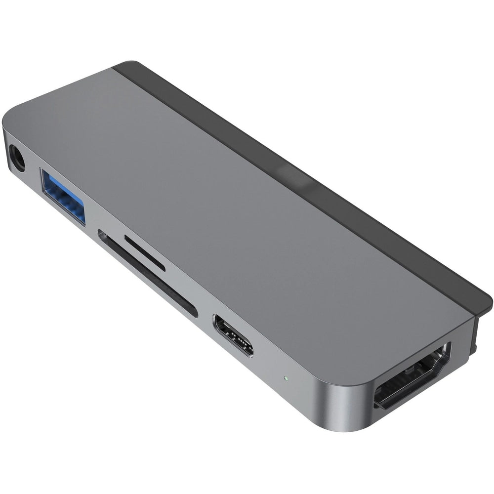 HyperDrive 6-in-1 USB-C Hub for iPad Pro/Air, 4/10inH x 3-7/10inW x 1-3/10inD, Gray, HD319B-Gray