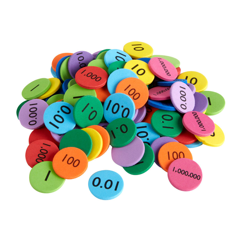 Office Depot Brand Place Value Discs, Pre-K, Assorted Colors, 25 Discs Per Set, Pack Of 10 Sets