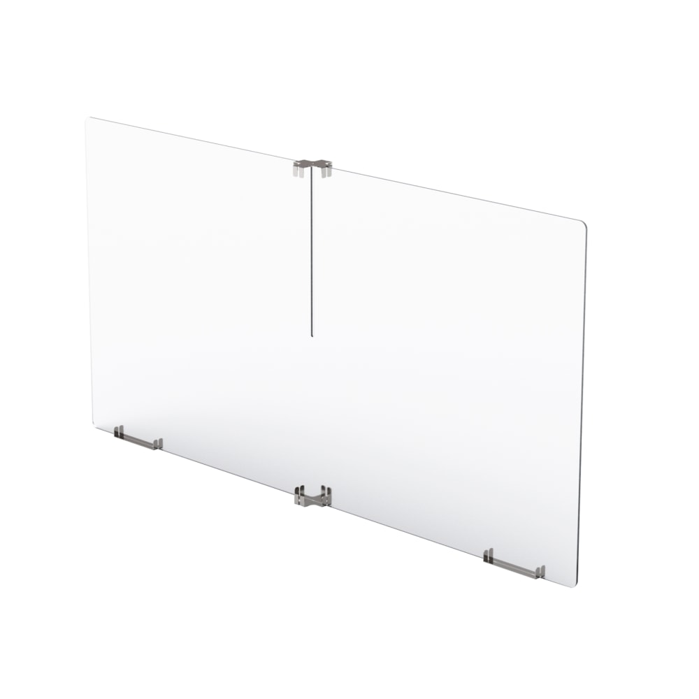 MARVEL 1-Panel Modular Divider Sneeze Guard, 24in x 30in, Silver/Clear