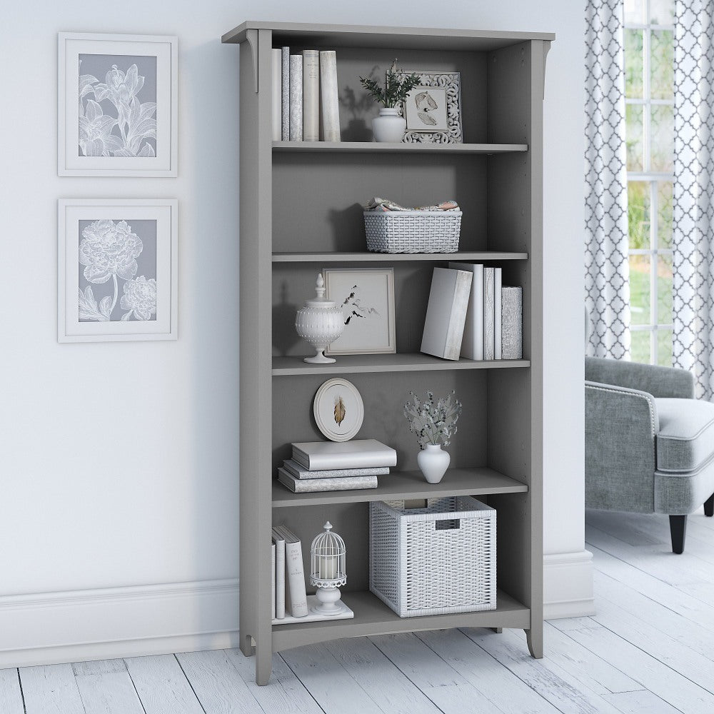 Bush Business Furniture Salinas 63inH 5-Shelf Bookcase, Cape Cod Gray, Standard Delivery