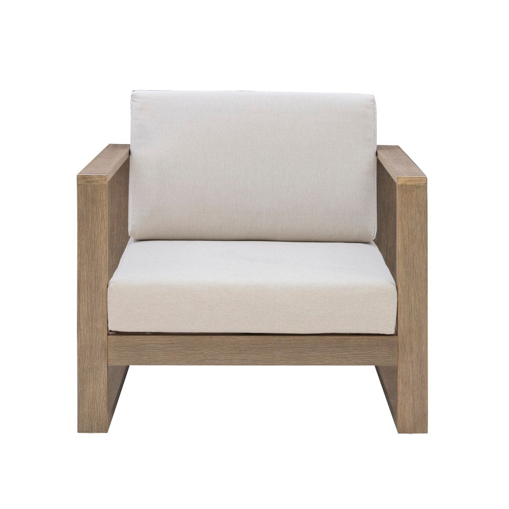 Linon Boleyn Wood Outdoor Furniture Chair, Natural/Beige