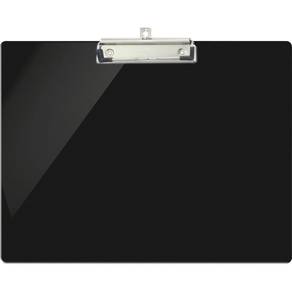 Officemate Landscape Plastic Clipboard, 9in x 12 1/2in x 1/2in, 60% Recycled, Black